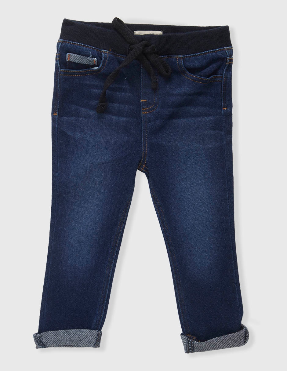 Jeans jogger straight lavado obscuro para niño 1