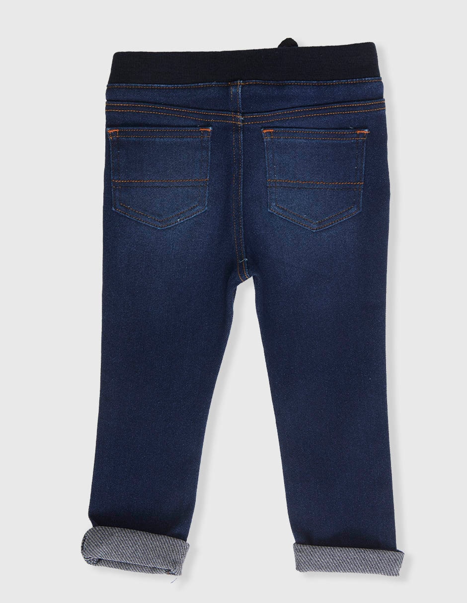 Jeans jogger straight lavado obscuro para niño 4