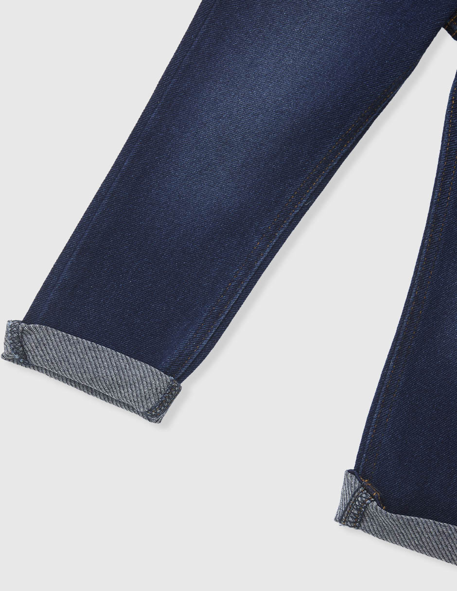 Jeans jogger straight lavado obscuro para niño 6