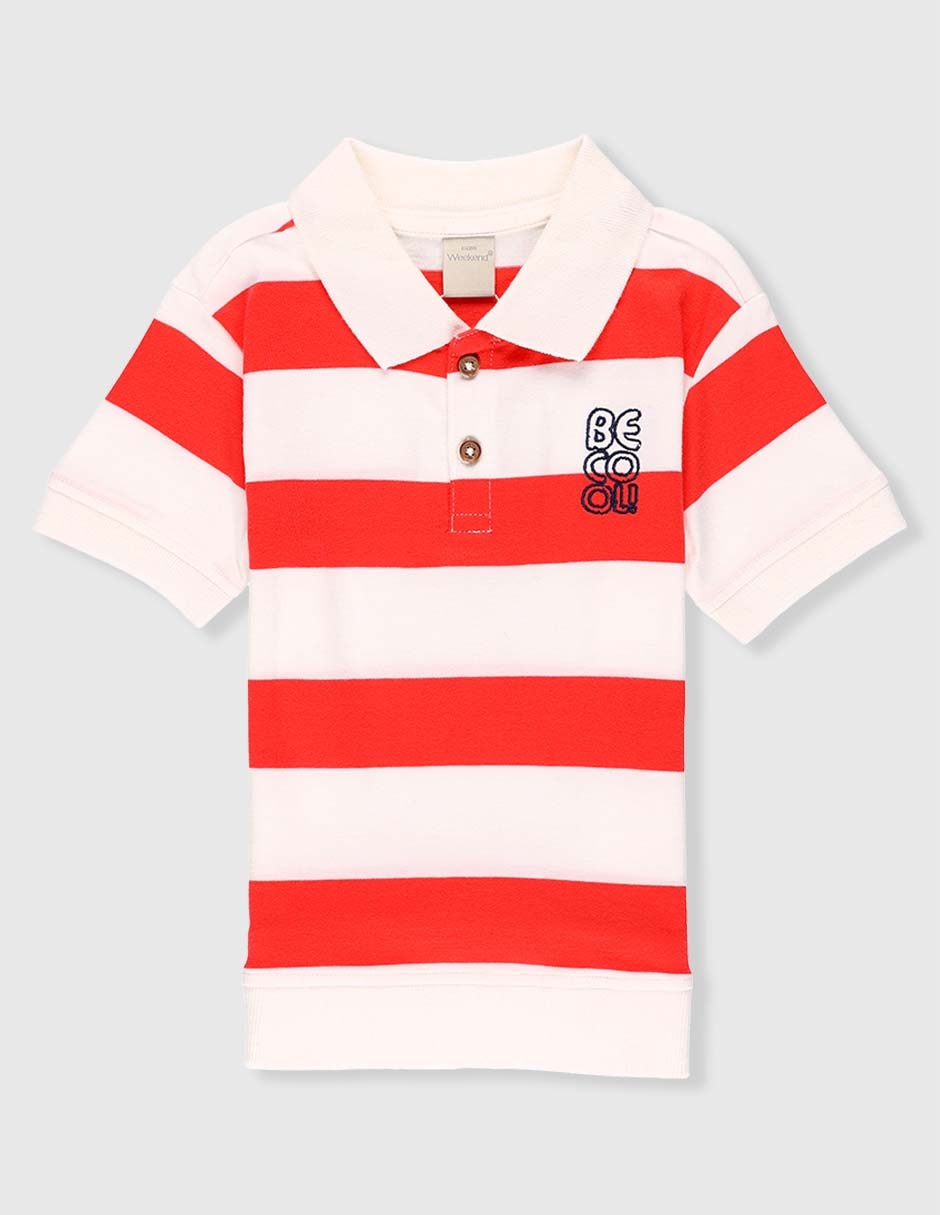 Playera tipo polo de algodón para bebé niño