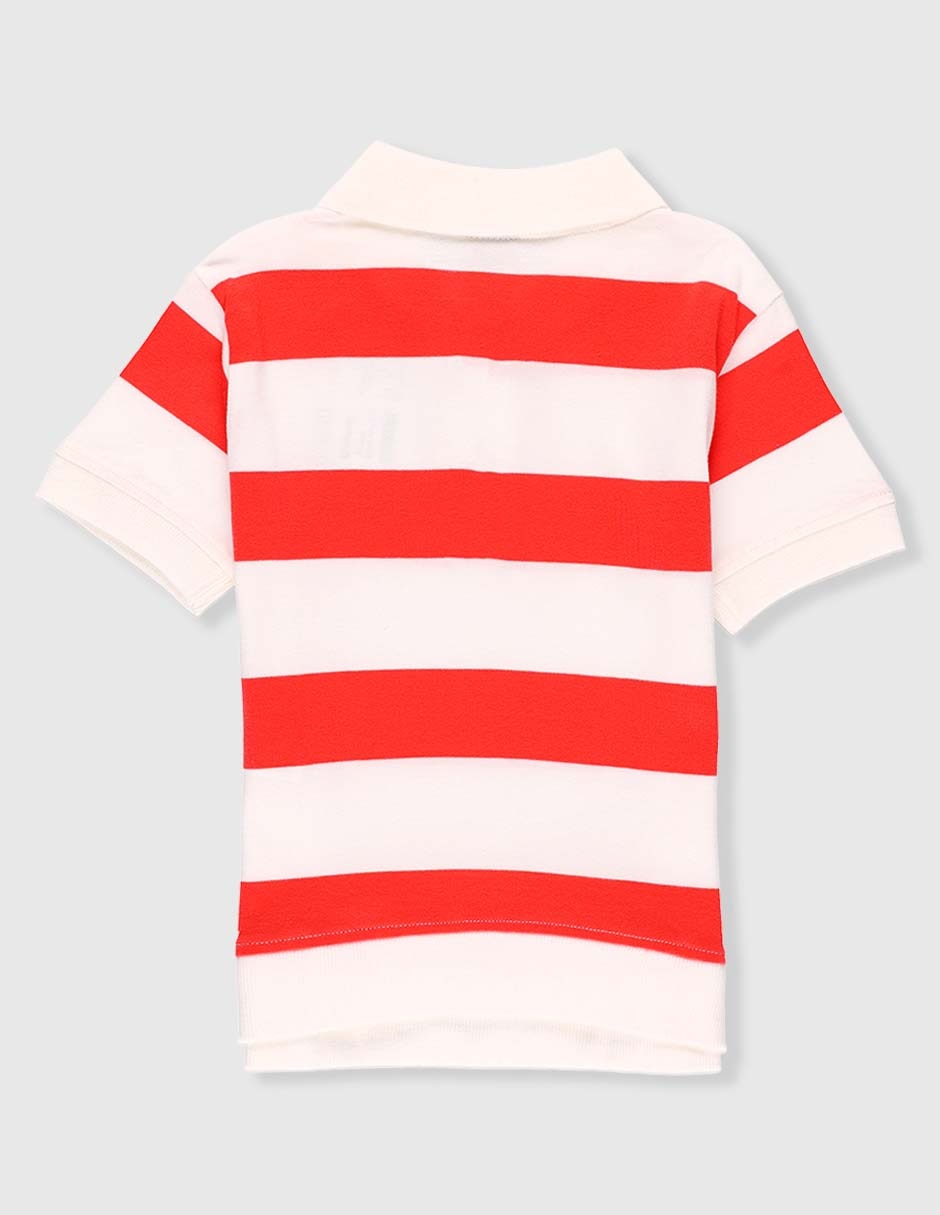 Playera tipo polo de algodón para bebé niño