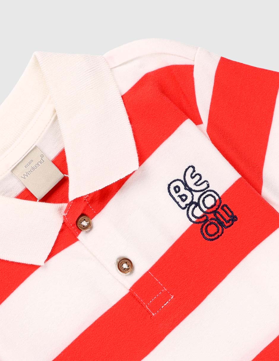 Playera tipo polo de algodón para bebé niño