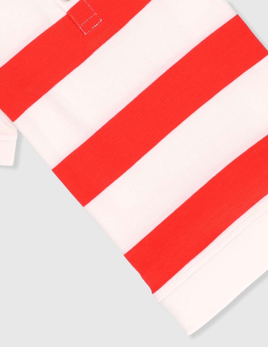 Playera tipo polo de algodón para bebé niño