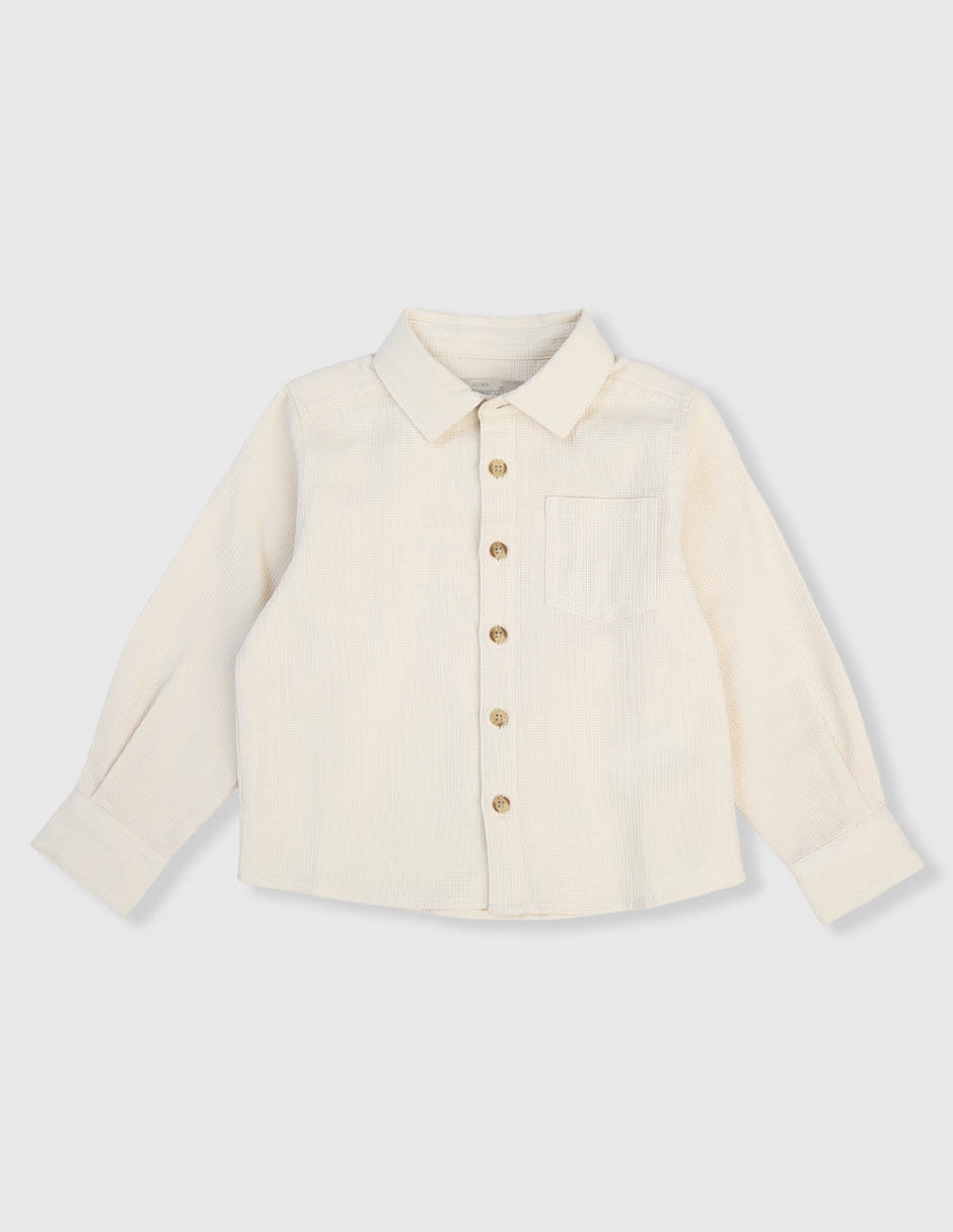 Camisa casual Weekend Baby de algodón manga larga para bebe niño