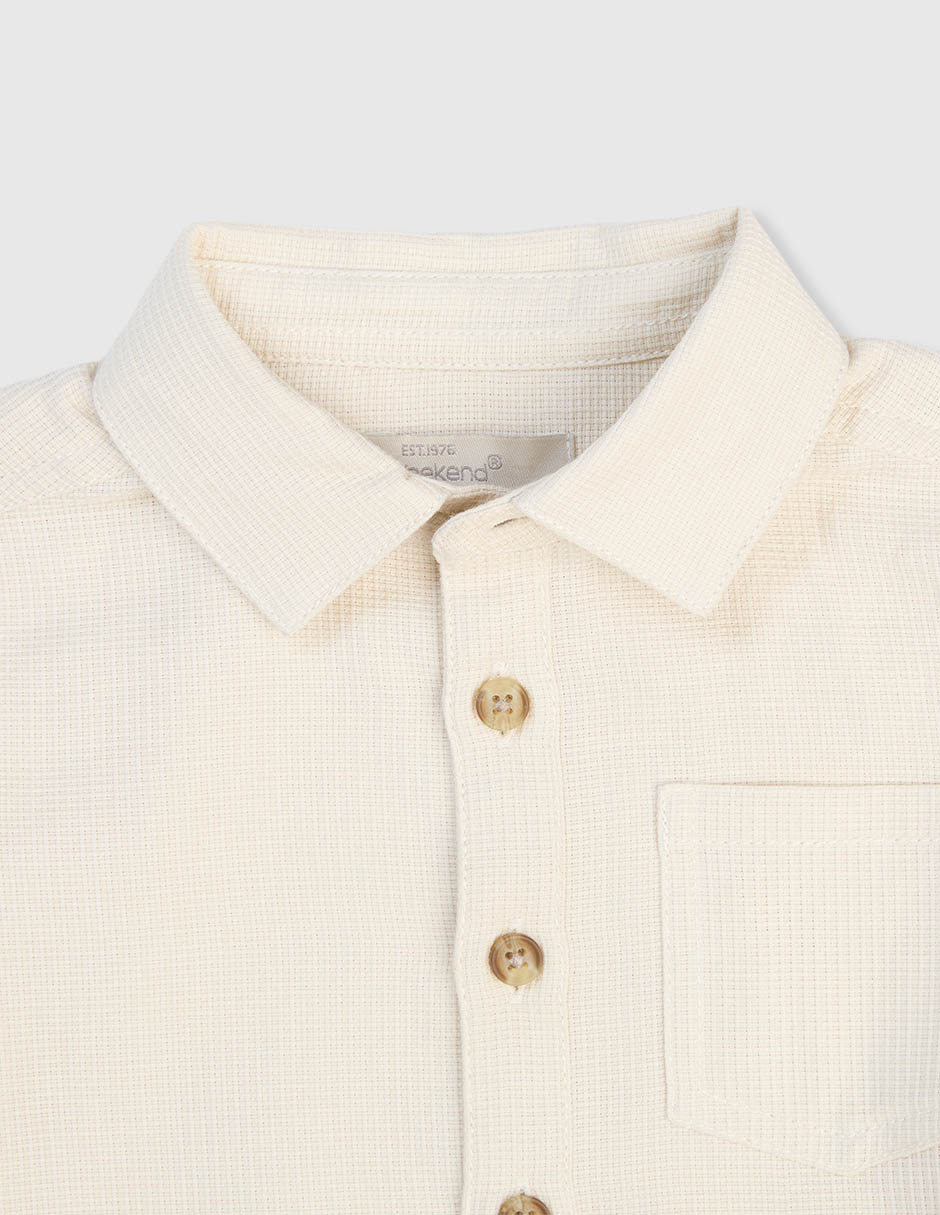Camisa casual Weekend Baby de algodón manga larga para bebe niño