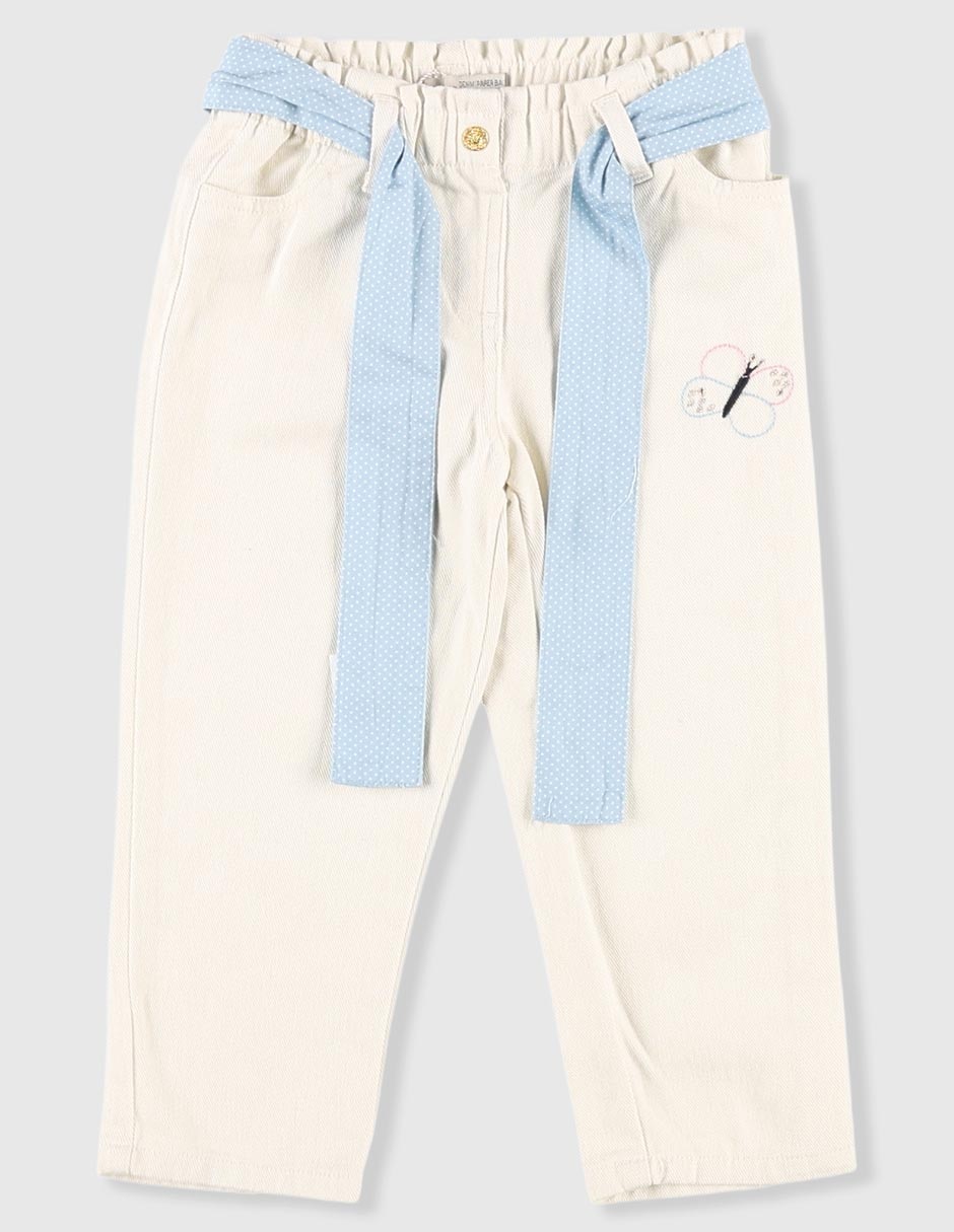 Jeans jogger amplio lavado claro para bebé niña Jeans jogger amplio lavado claro para bebé niña