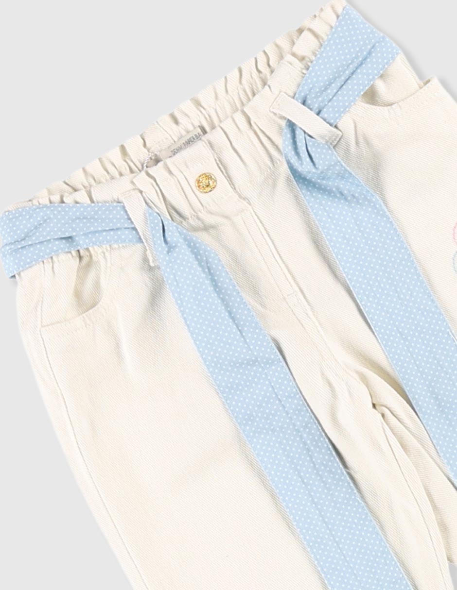 Jeans jogger amplio lavado claro para bebé niña 3