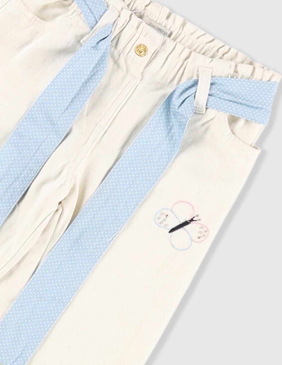Jeans jogger amplio lavado claro para bebé niña 4