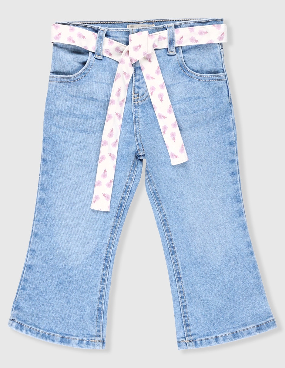 Jeans flare lavado stone wash para niña 1