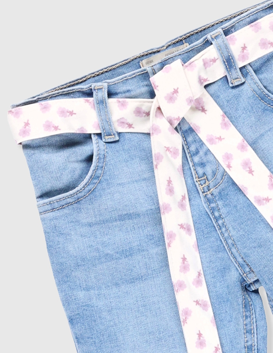 Jeans flare lavado stone wash para niña 7