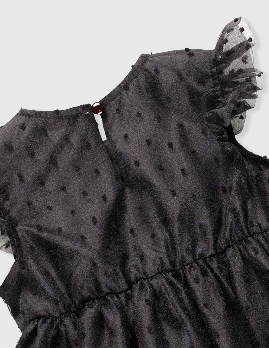 Vestido manga volantes para niña