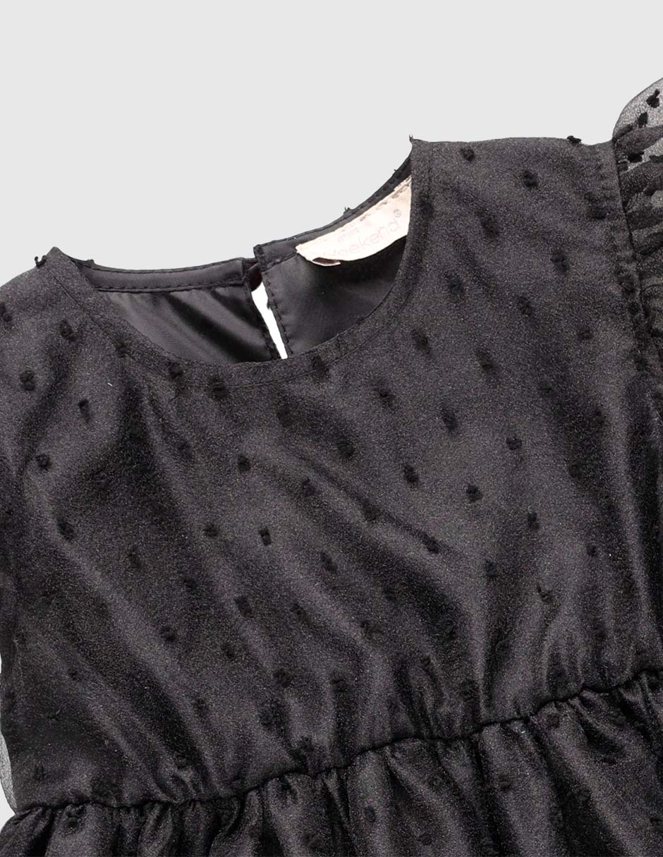 Vestido manga volantes para niña