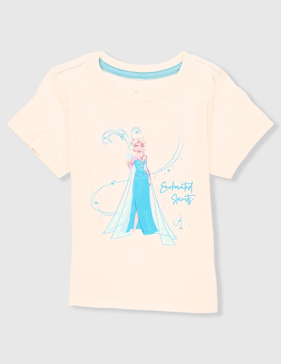 Playera Disney Dtr Elsa Frozen manga corta para niña