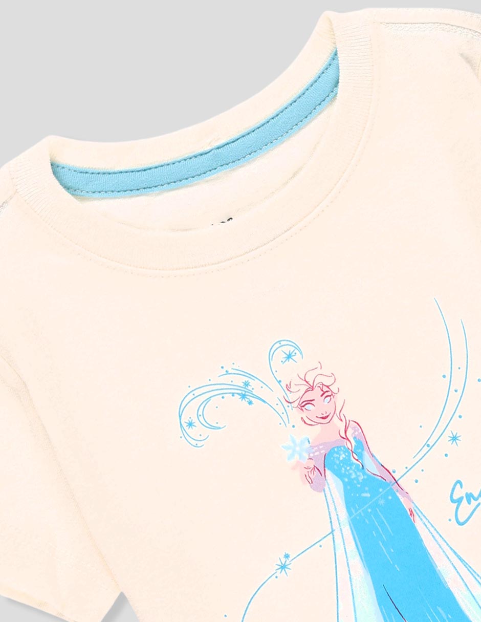 Playera Disney Dtr Elsa Frozen manga corta para niña