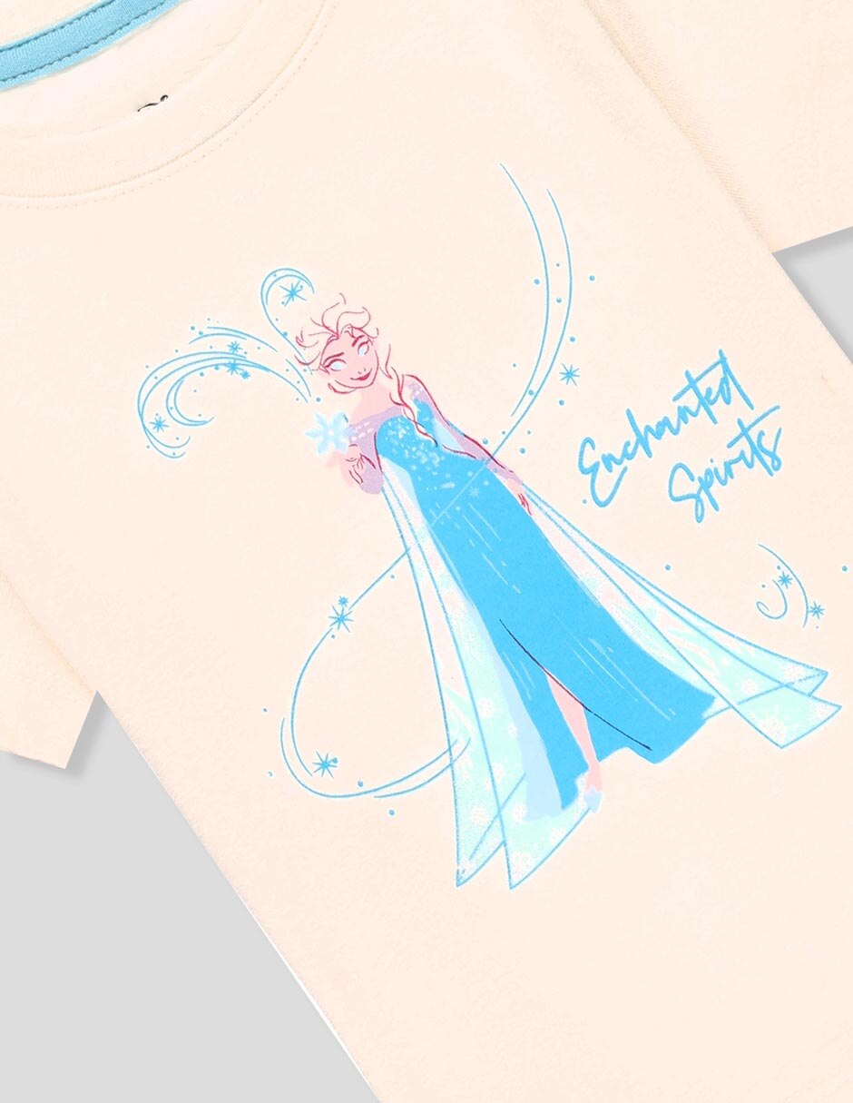 Playera Disney Dtr Elsa Frozen manga corta para niña