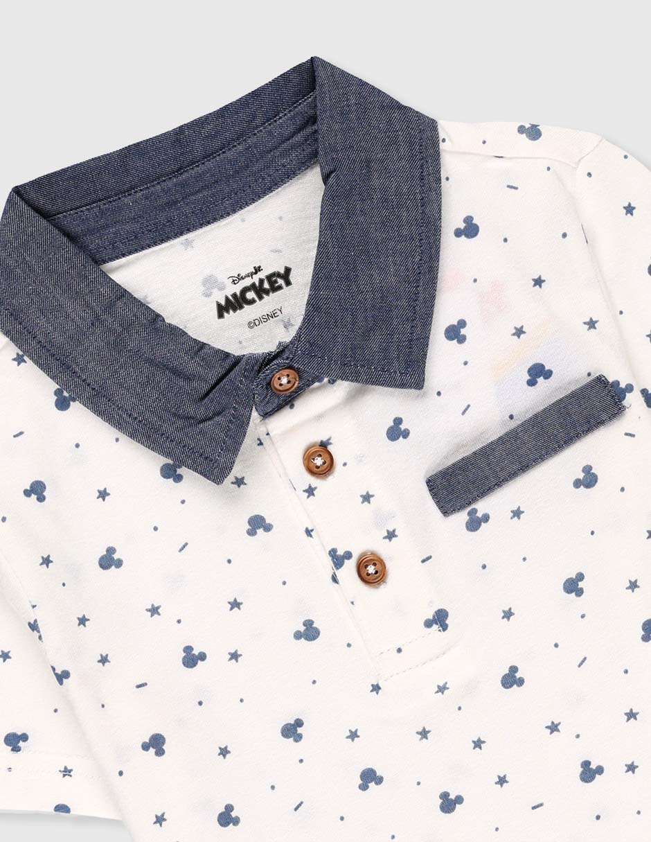 Playera tipo polo Mickey Mouse para bebé niño