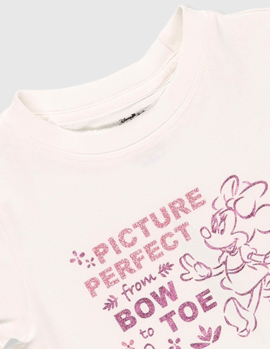 Playera Minnie Mouse manga corta para bebé niña