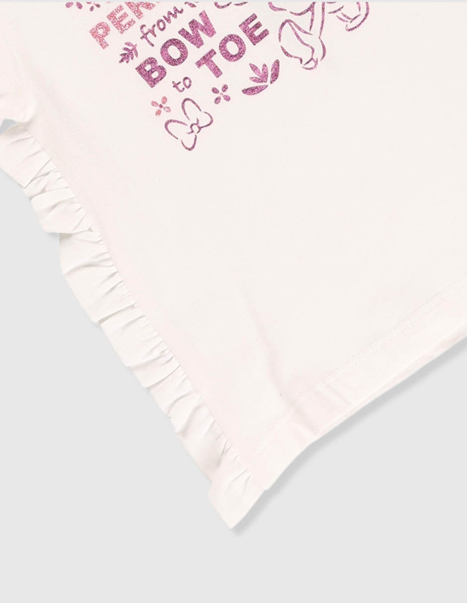 Playera Minnie Mouse manga corta para bebé niña