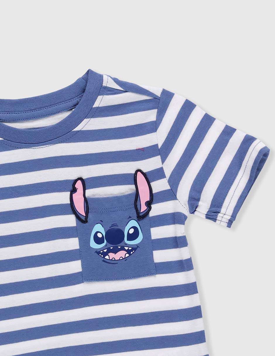 Playera stitch manga corta para bebé niño 3