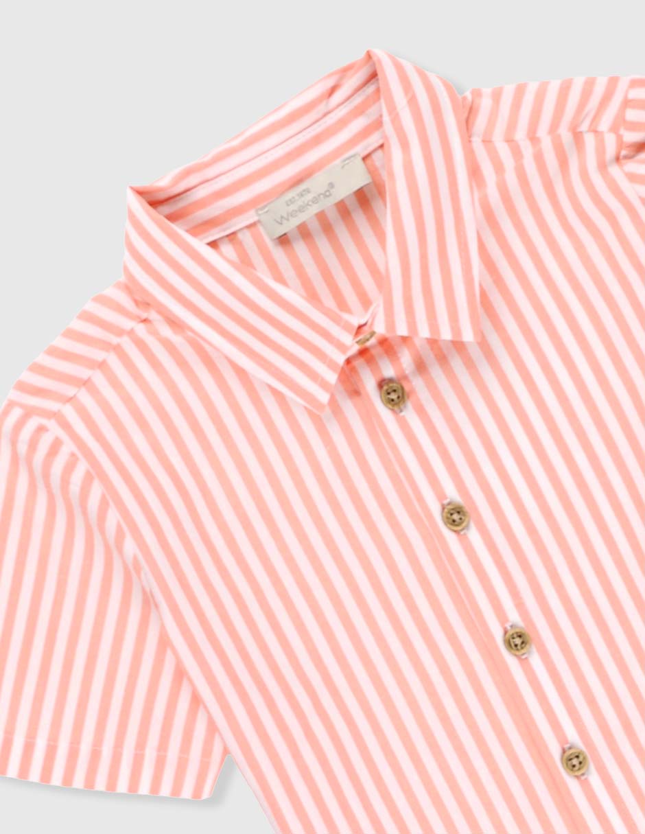 Camisa casual Weekend Baby de algodón manga corta para bebé niño