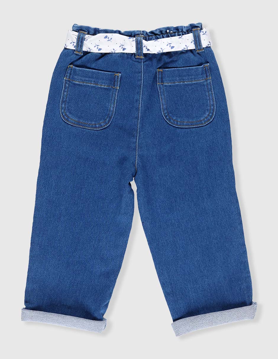 Jeans baggy lavado medio para niña 5