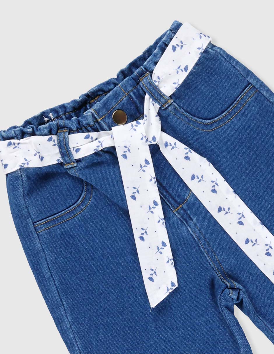 Jeans baggy lavado medio para niña 6