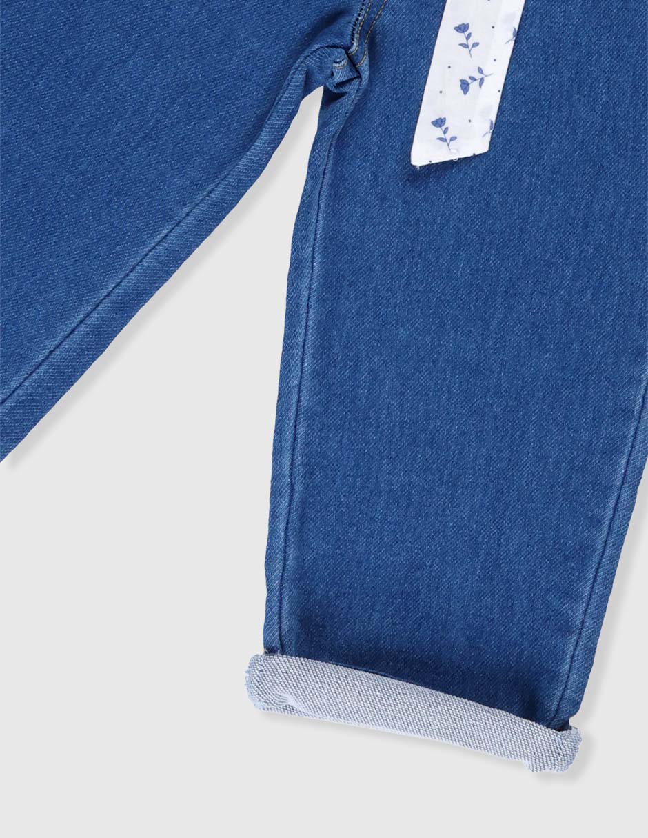 Jeans baggy lavado medio para niña 7