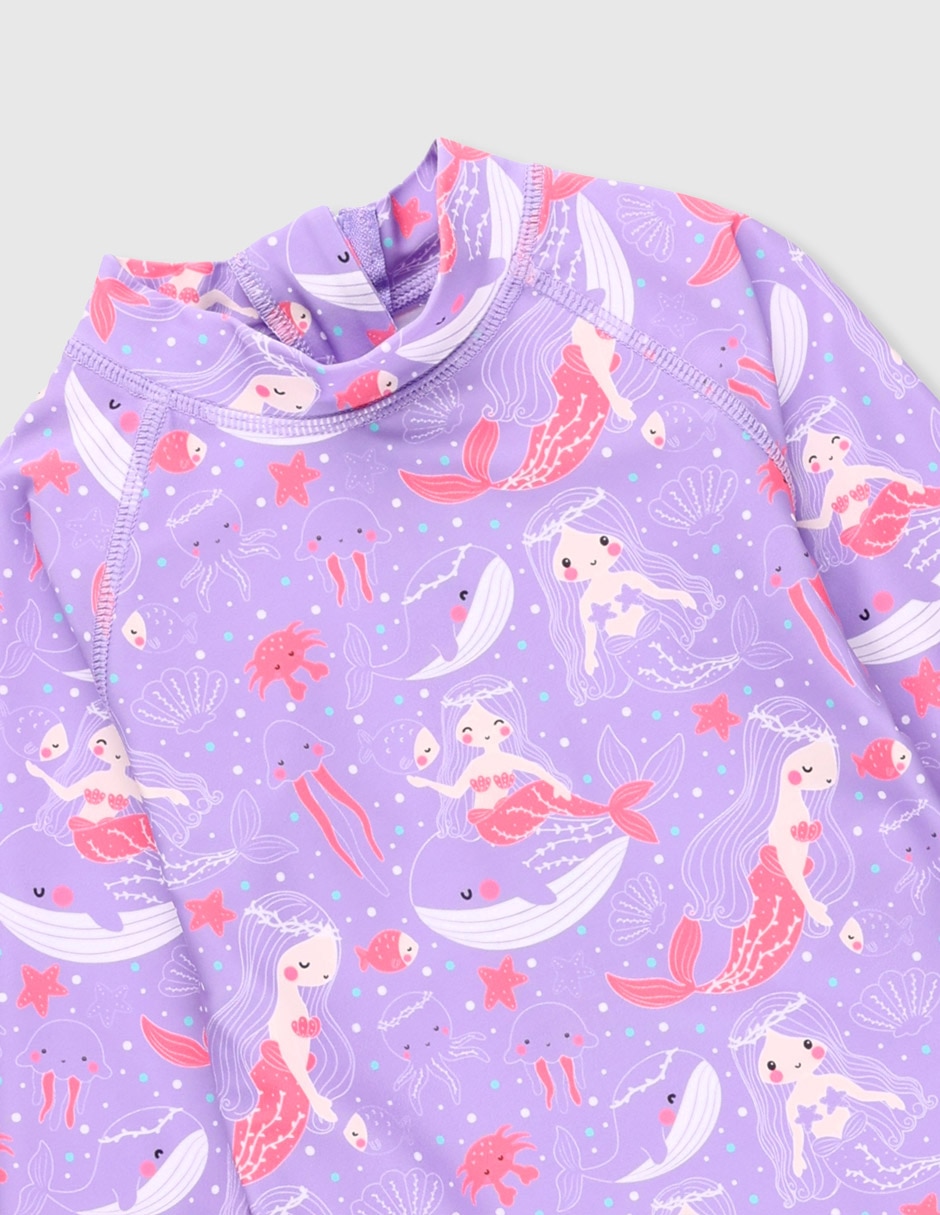 Wetsuit estampado gráfico para niña 3