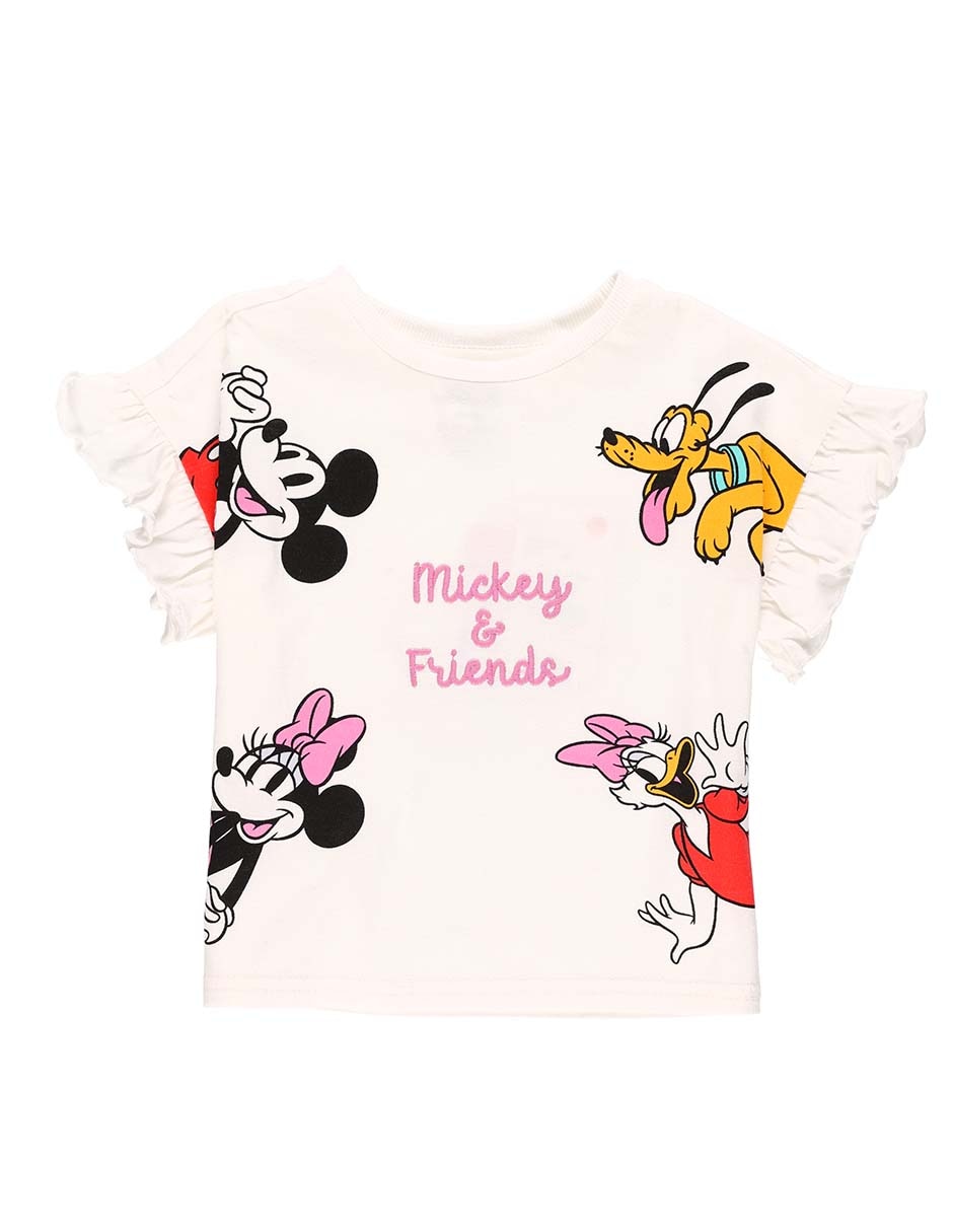 Playera Disney Dtr Mickey and Friends manga corta para niña