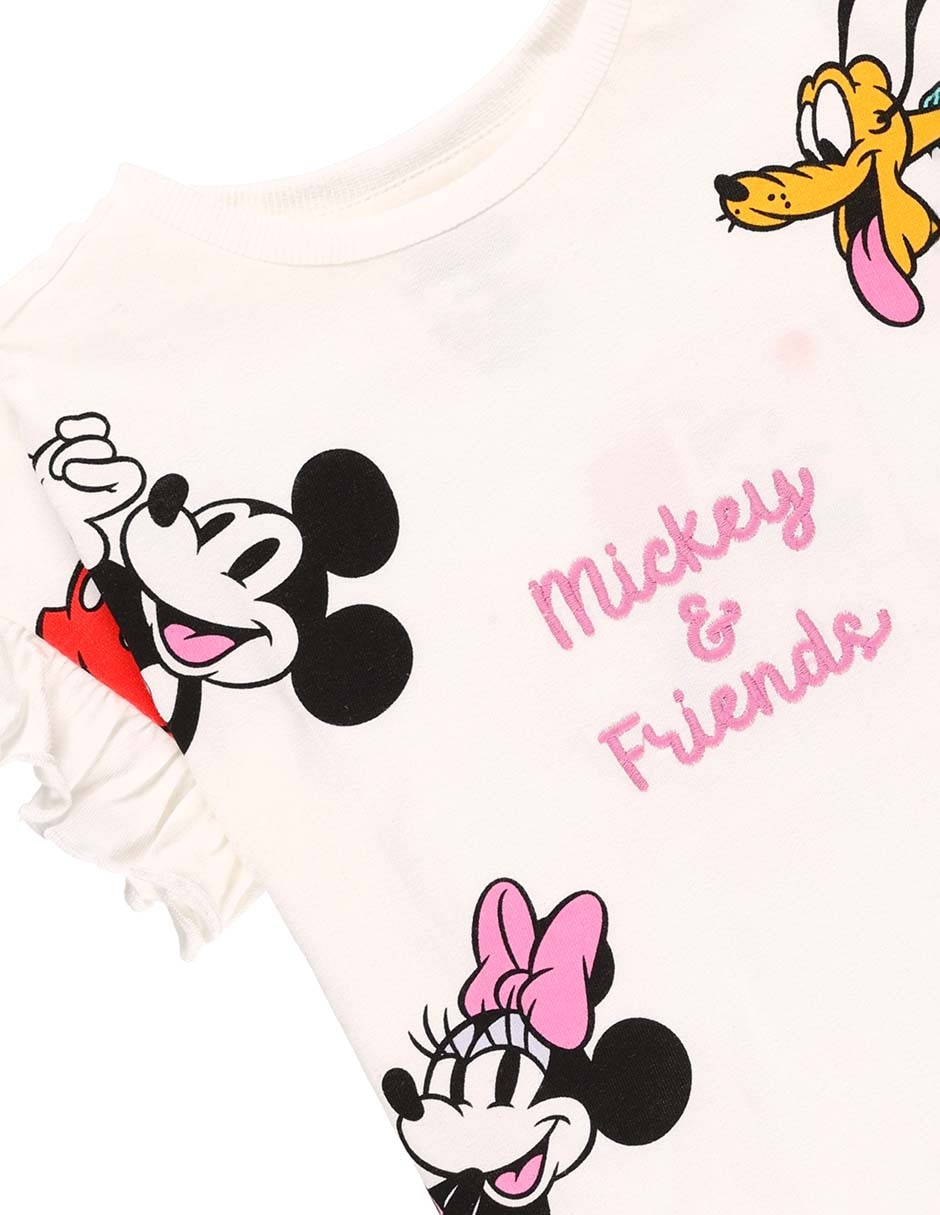Playera Disney Dtr Mickey and Friends manga corta para niña