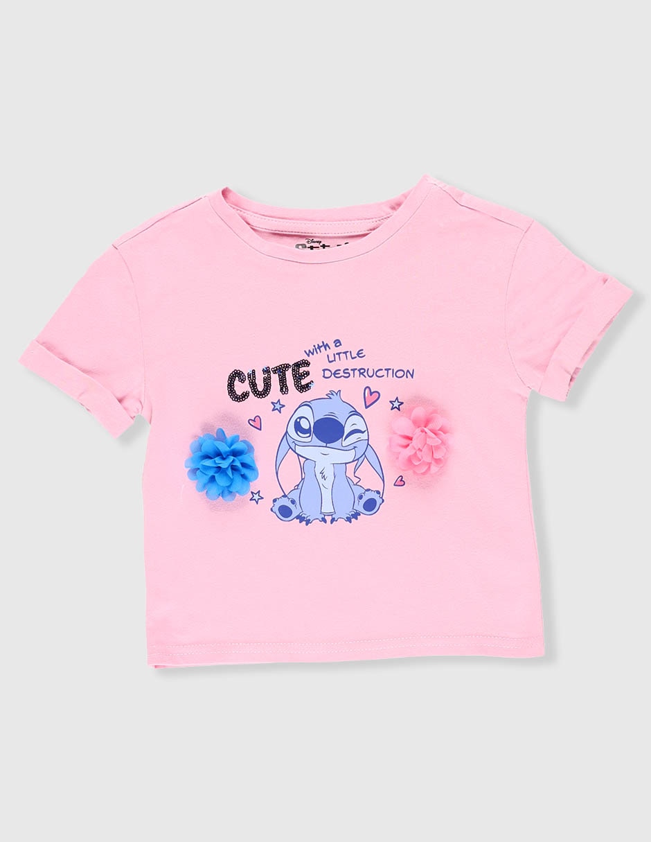 Playera Disney Dtr Stitch manga corta para niña
