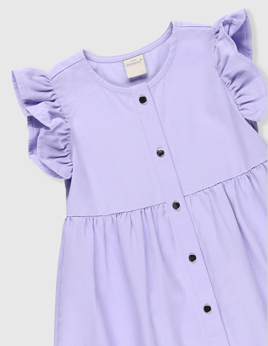 Vestido manga volantes para niña