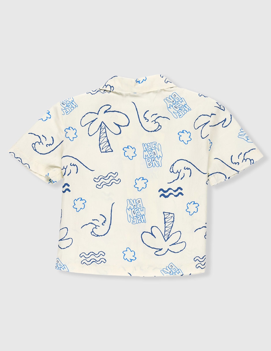 Camisa casual de algodón manga corta para bebé niño 4