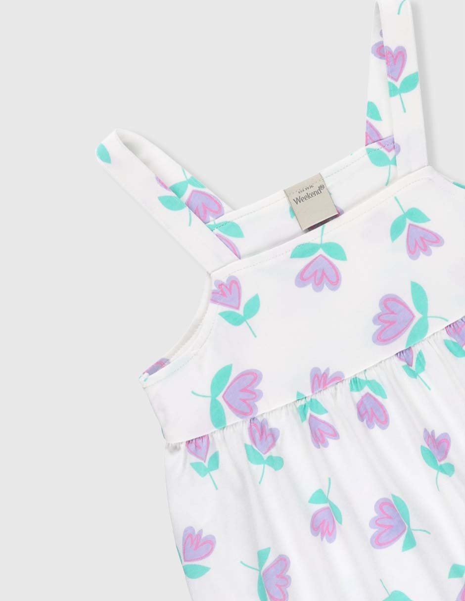 Vestido manga corta para niña