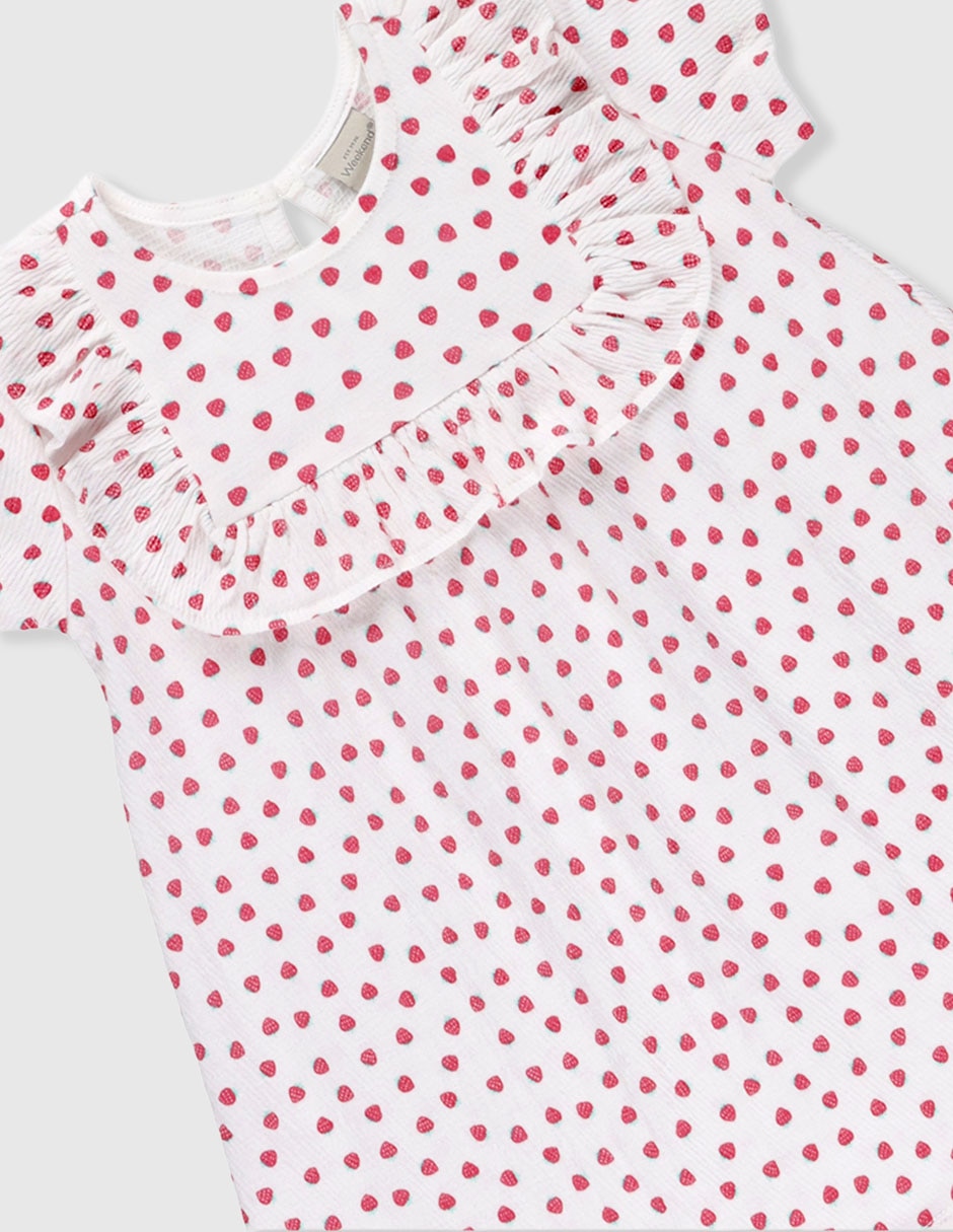 Vestido manga cap para niña