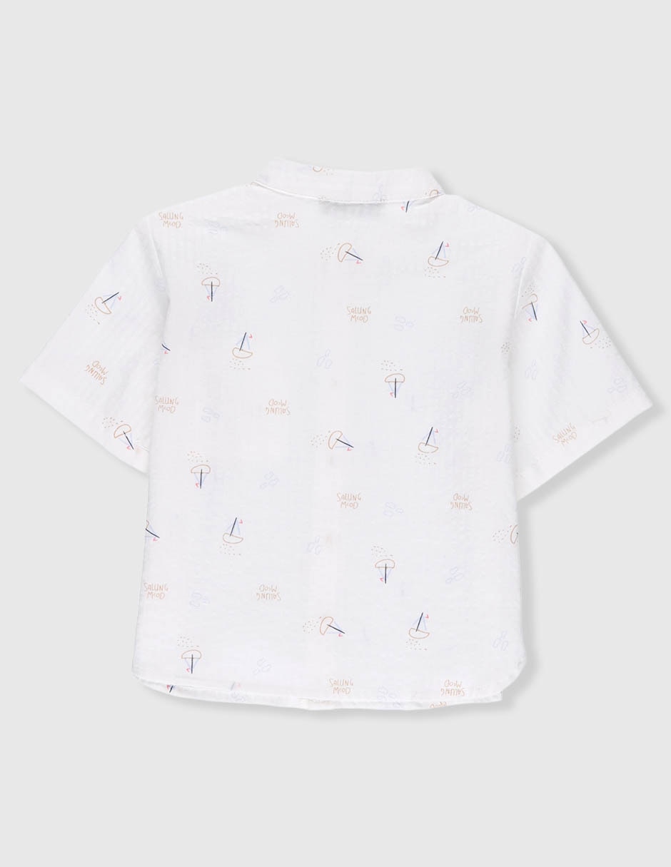 Camisa casual de algodón manga corta para niño 4