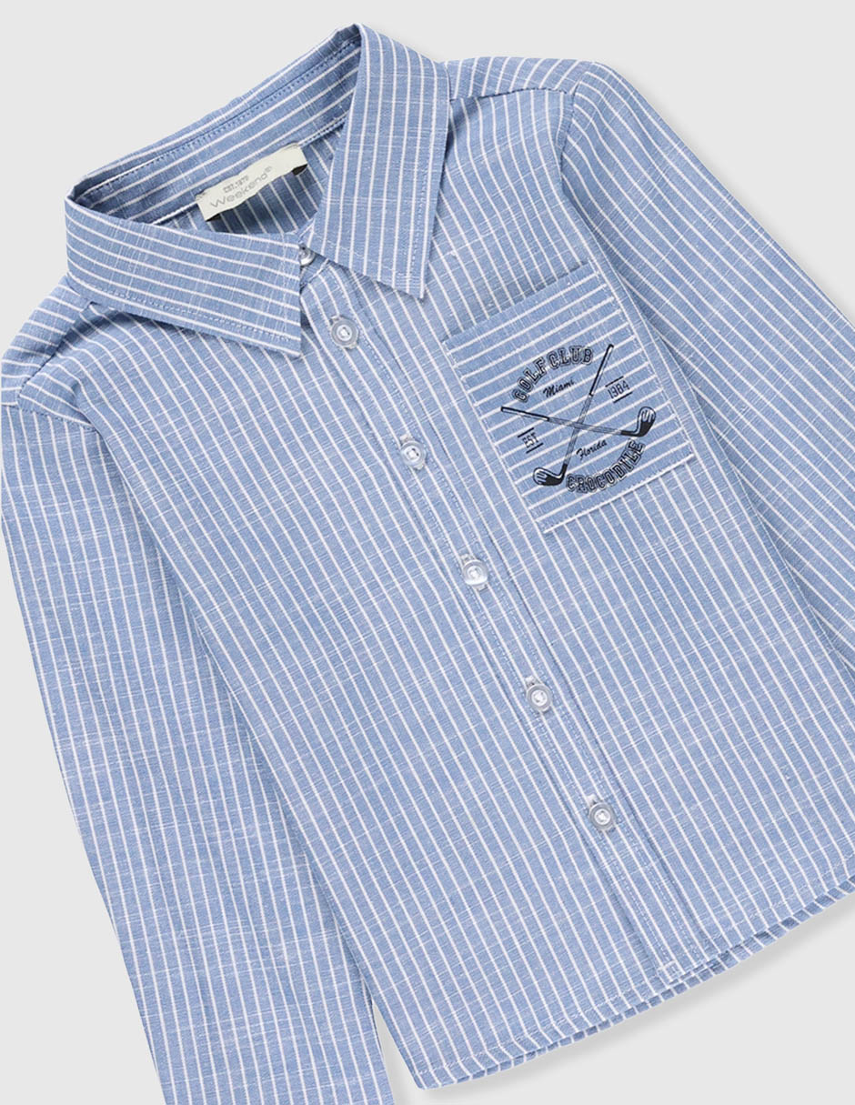 Camisa casual de algodón manga larga para niño 2