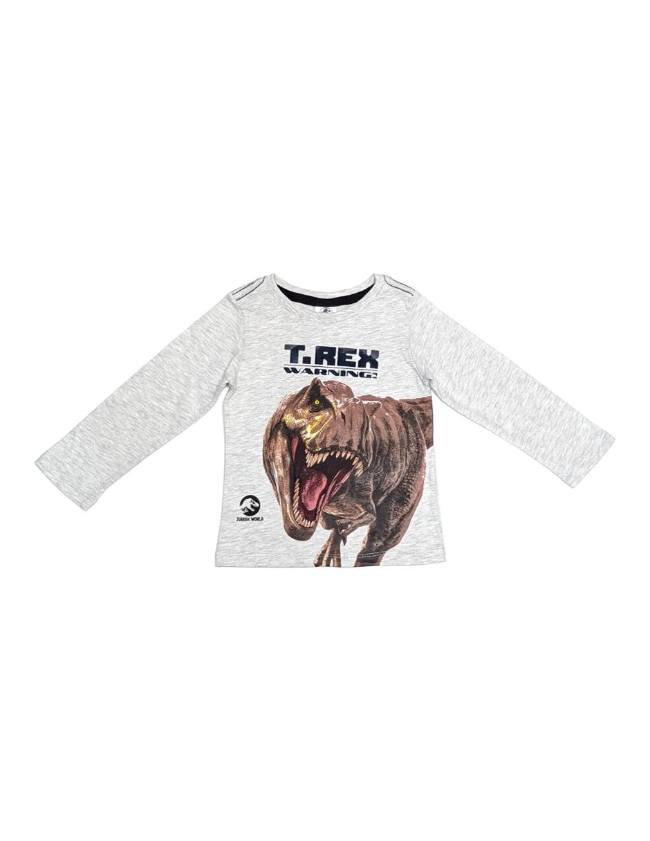 Playera Universal Jurassic World manga larga para niño