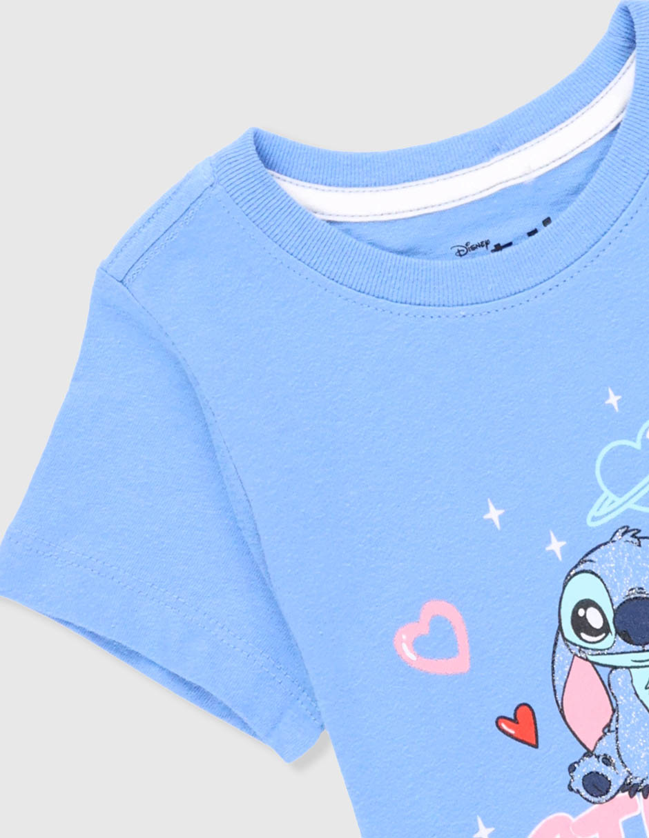 Playera Disney Dtr Stitch manga corta para niña