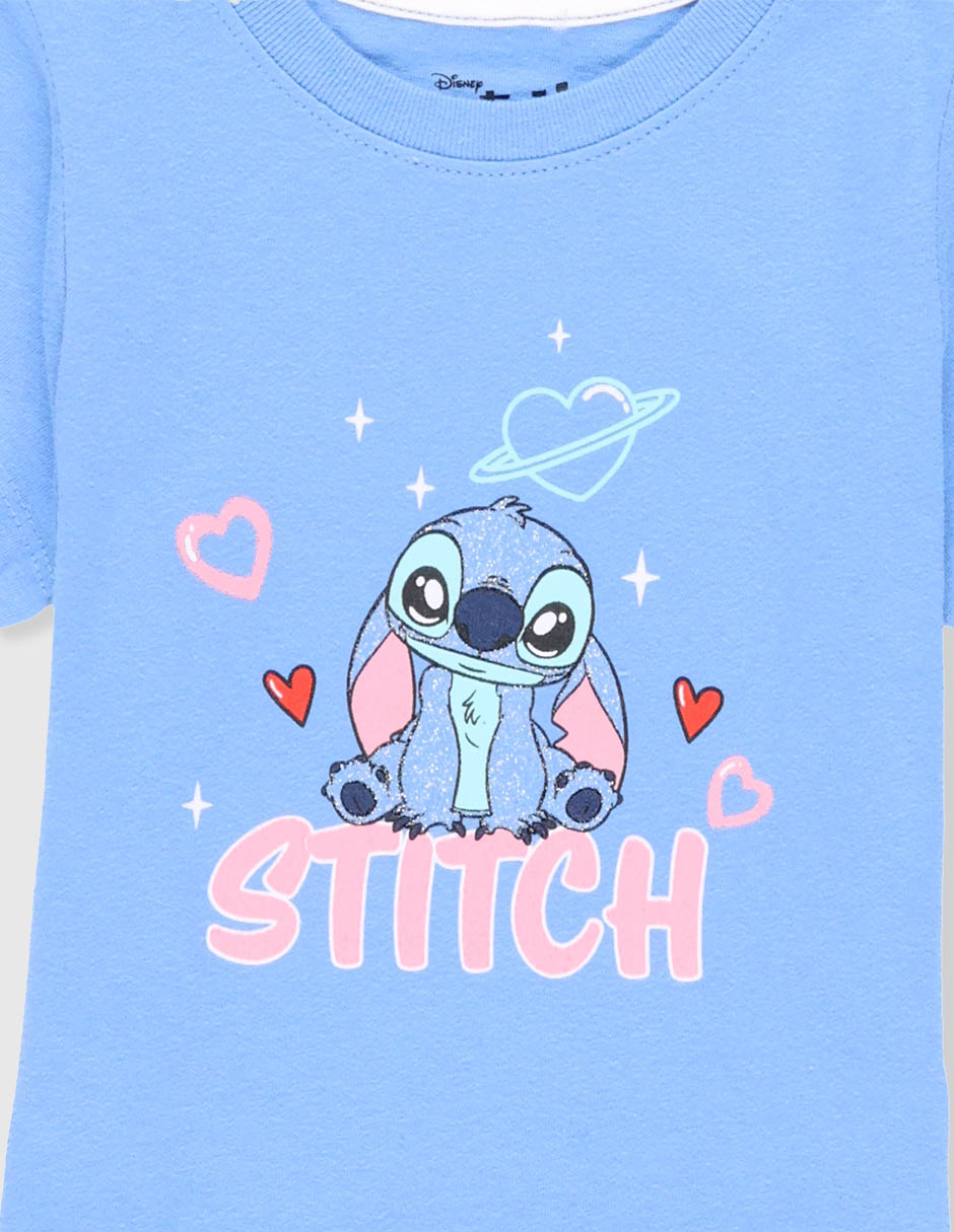 Playera Disney Dtr Stitch manga corta para niña