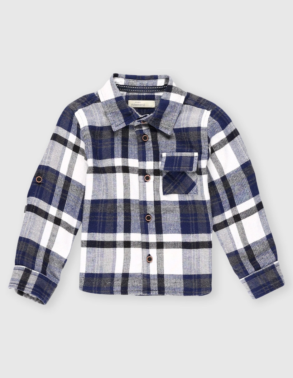 Camisa casual de algodón manga larga para niño
