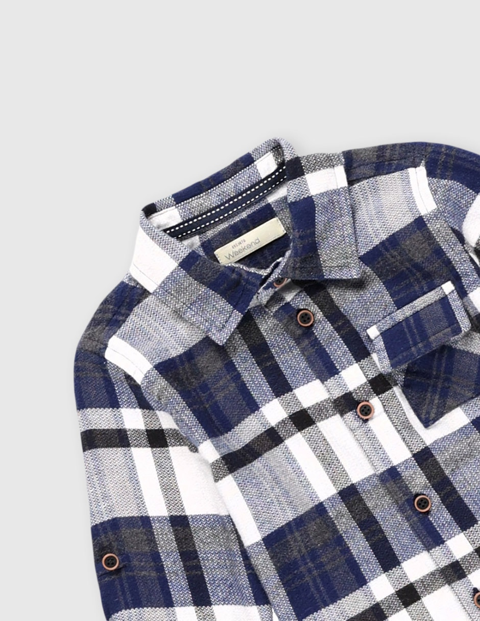 Camisa casual de algodón manga larga para niño