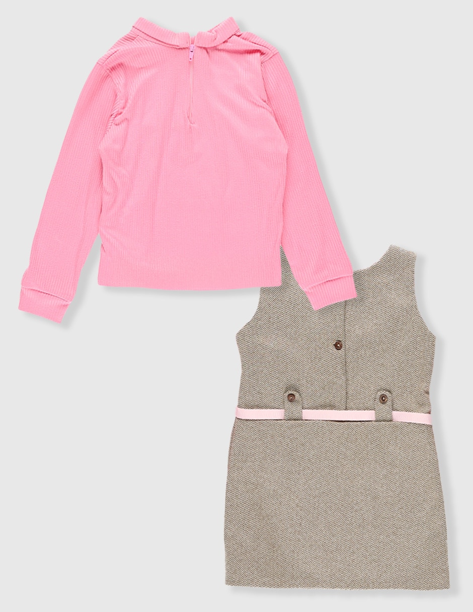 Conjunto vestido manga regular para niña