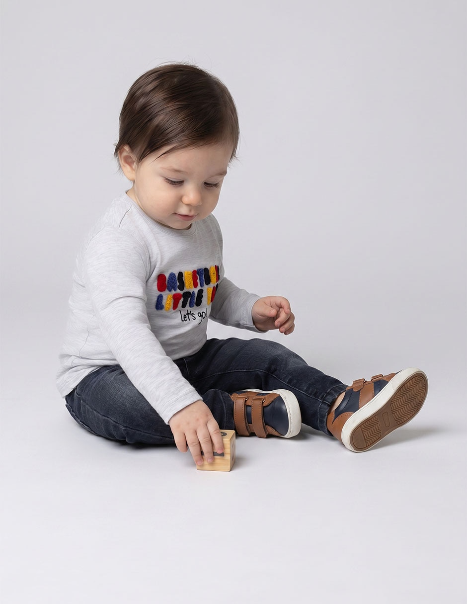 Playera manga larga para bebé niño Playera manga larga para bebé niño