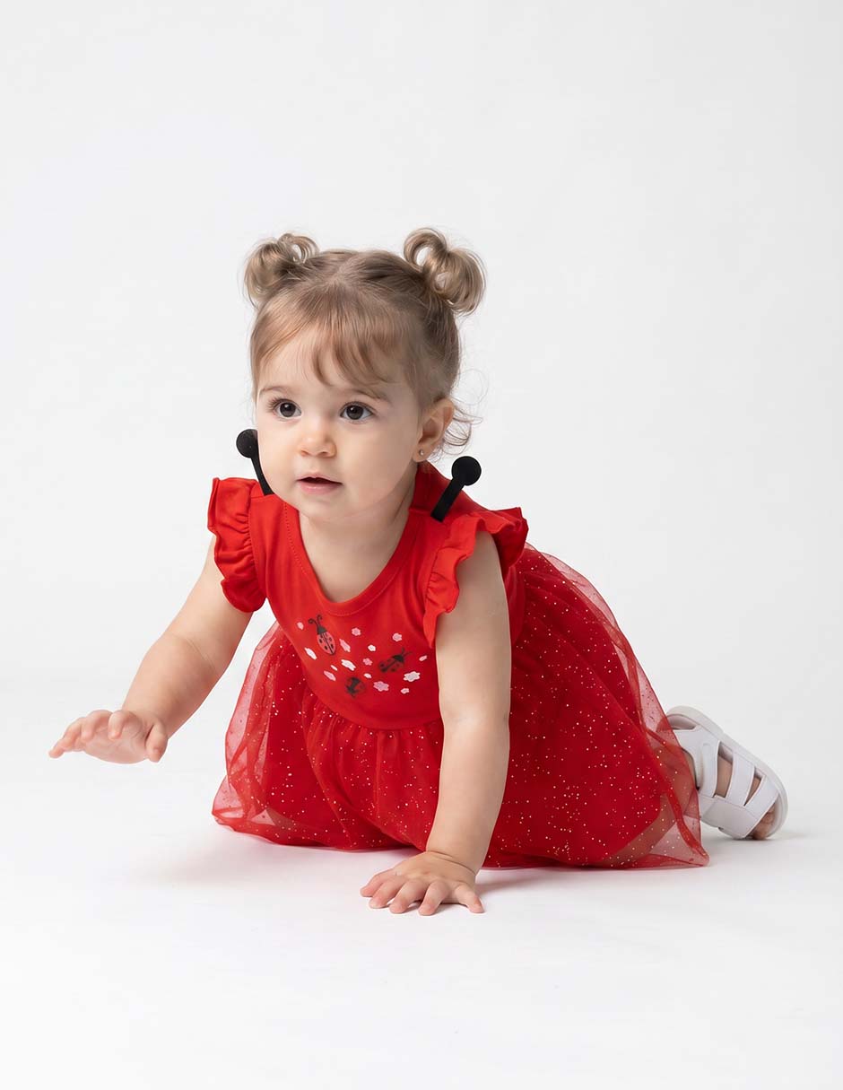 Vestido manga volantes para niña Vestido manga volantes para niña