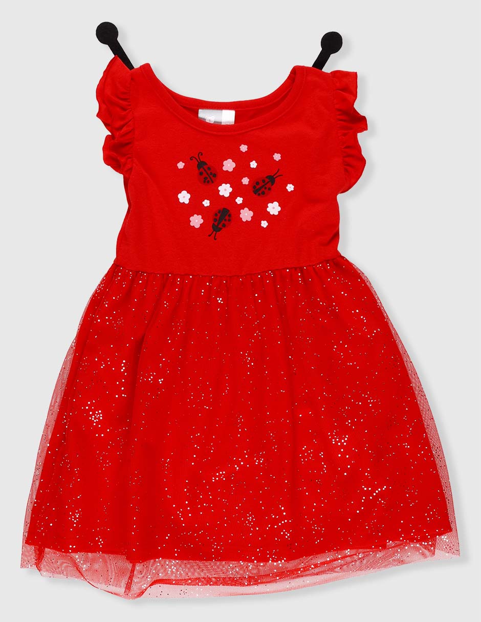 Vestido Optima manga volantes para niña