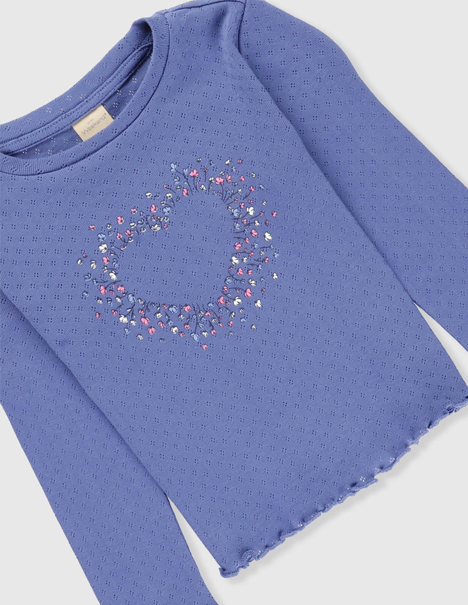 Playera manga larga para niña