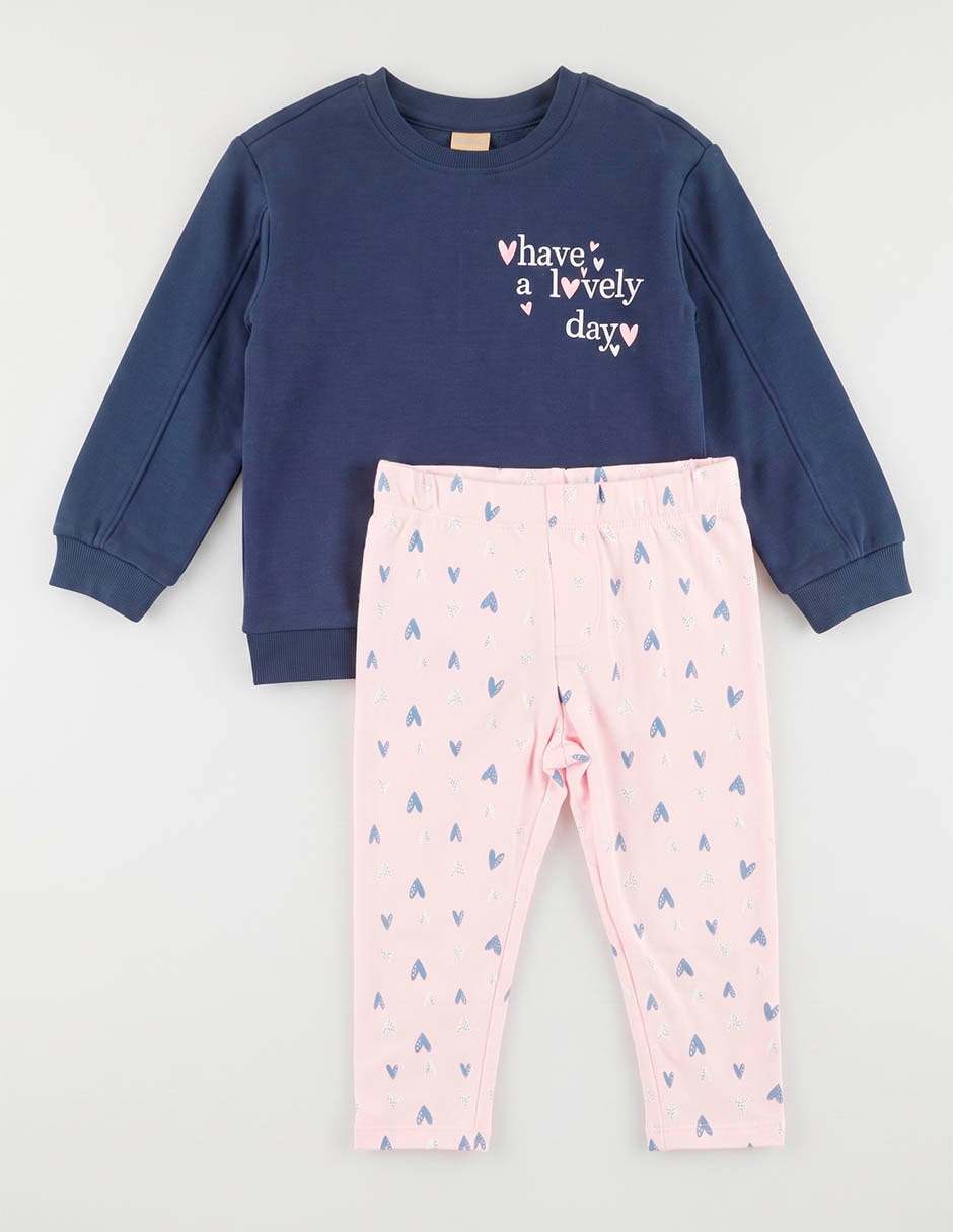 Conjunto casual de algodón para niña 2 piezas 4