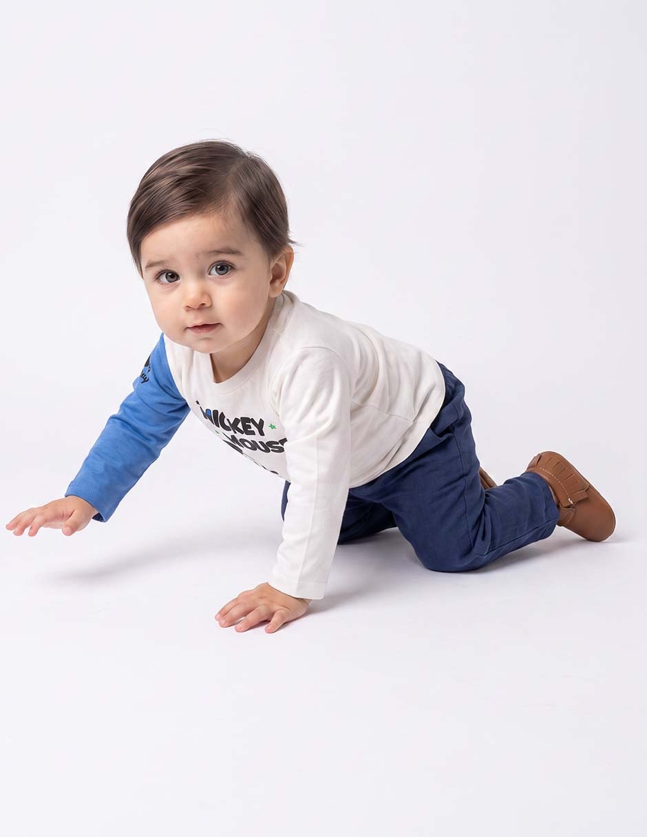 Playera Mickey Mouse manga larga para niño