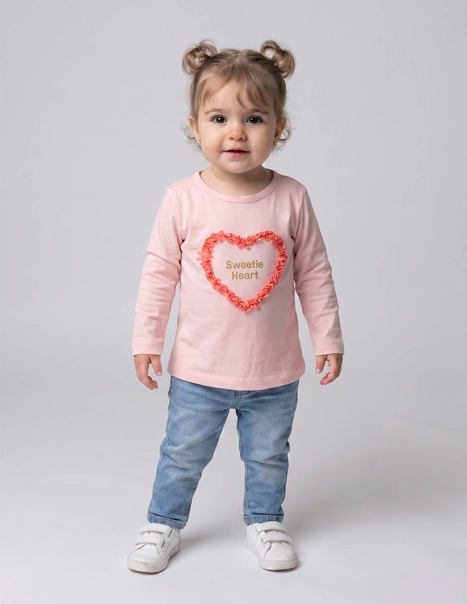 Playera manga larga para niña